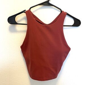 Athlete Cropped High neck Light Burgundy Athletic Tank Top